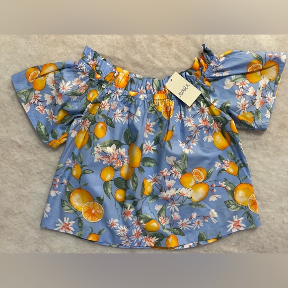 Avara Off Shoulder Top With  Lemon And Floral - Picture 2 of 6